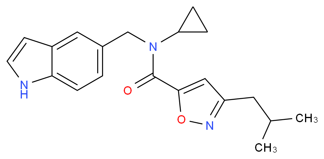 N-cyclopropyl-N-(1H-indol-5-ylmethyl)-3-isobutyl-5-isoxazolecarboxamide_分子结构_CAS_)