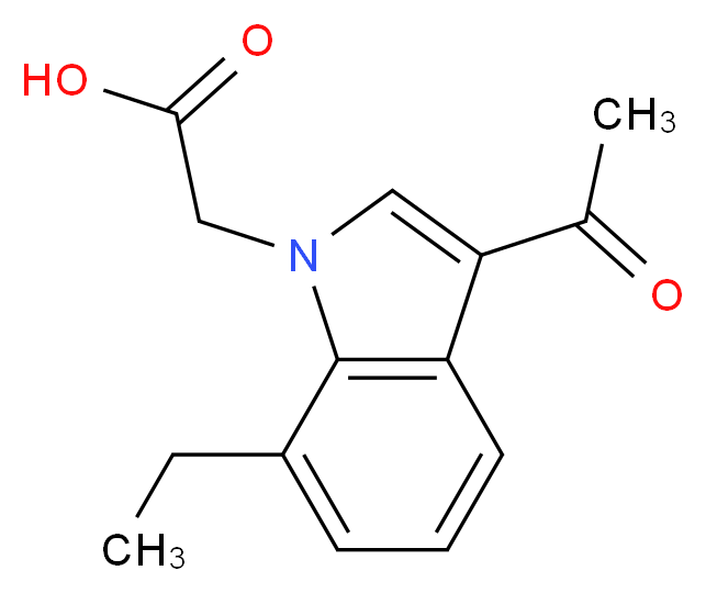 (3-acetyl-7-ethyl-1H-indol-1-yl)acetic acid_分子结构_CAS_878681-51-7)