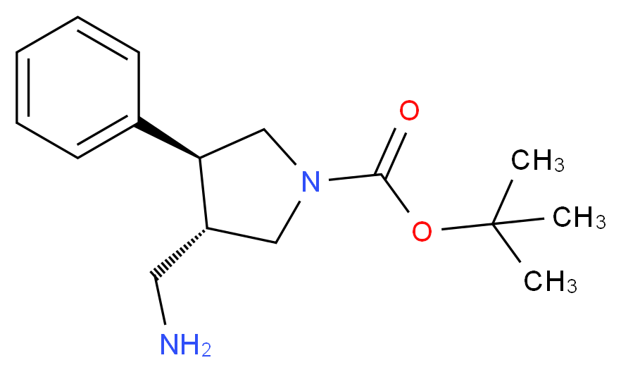 (3S,4S)-tert-butyl 3-(aminomethyl)-4-phenylpyrrolidine-1-carboxylate_分子结构_CAS_1260611-72-0)