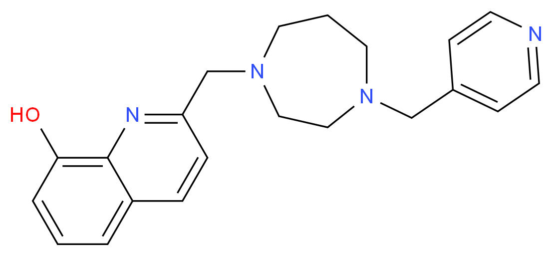 2-{[4-(pyridin-4-ylmethyl)-1,4-diazepan-1-yl]methyl}quinolin-8-ol_分子结构_CAS_)