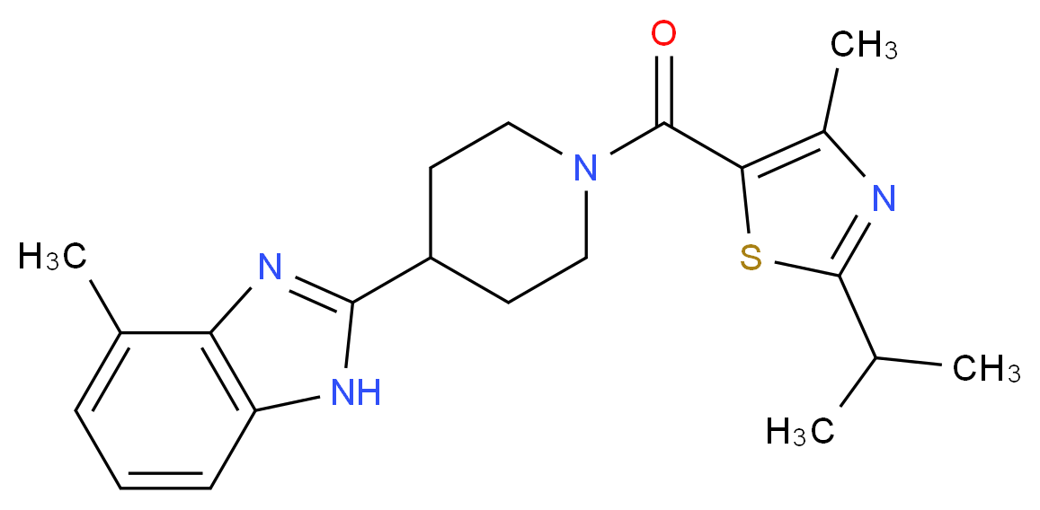 2-{1-[(2-isopropyl-4-methyl-1,3-thiazol-5-yl)carbonyl]-4-piperidinyl}-4-methyl-1H-benzimidazole_分子结构_CAS_)