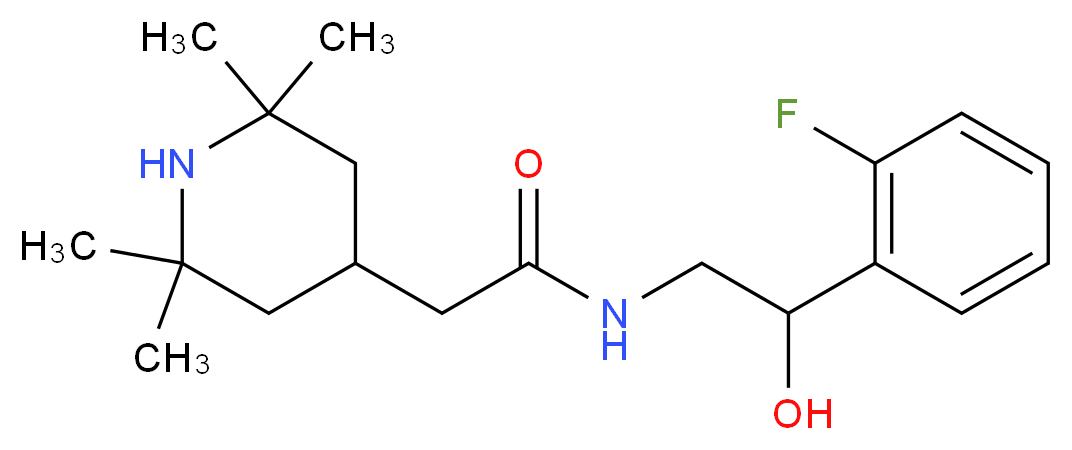 N-[2-(2-fluorophenyl)-2-hydroxyethyl]-2-(2,2,6,6-tetramethylpiperidin-4-yl)acetamide_分子结构_CAS_)
