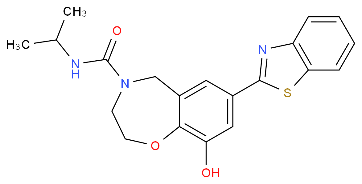 7-(1,3-benzothiazol-2-yl)-9-hydroxy-N-isopropyl-2,3-dihydro-1,4-benzoxazepine-4(5H)-carboxamide_分子结构_CAS_)