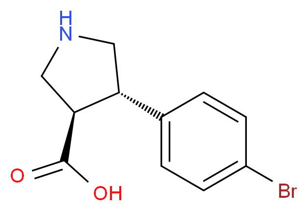 (3R,4S)-4-(4-bromophenyl)pyrrolidine-3-carboxylic acid_分子结构_CAS_1260601-76-0