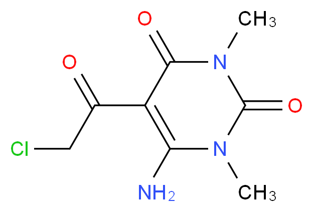 6-amino-5-(2-chloroacetyl)-1,3-dimethylpyrimidine-2,4(1H,3H)-dione_分子结构_CAS_)