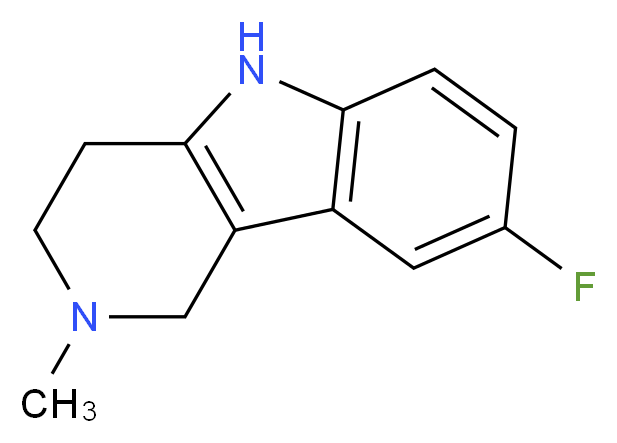 8-fluoro-2-methyl-1H,2H,3H,4H,5H-pyrido[4,3-b]indole_分子结构_CAS_64368-85-0
