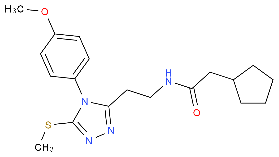 2-cyclopentyl-N-{2-[4-(4-methoxyphenyl)-5-(methylthio)-4H-1,2,4-triazol-3-yl]ethyl}acetamide_分子结构_CAS_)