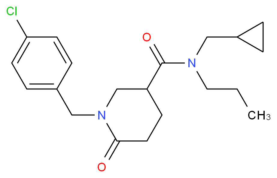 1-(4-chlorobenzyl)-N-(cyclopropylmethyl)-6-oxo-N-propyl-3-piperidinecarboxamide_分子结构_CAS_)