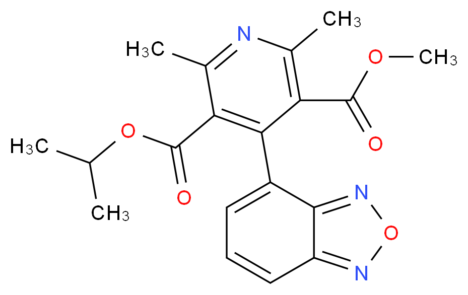 3-methyl 5-propan-2-yl 4-(2,1,3-benzoxadiazol-4-yl)-2,6-dimethylpyridine-3,5-dicarboxylate_分子结构_CAS_116169-18-7