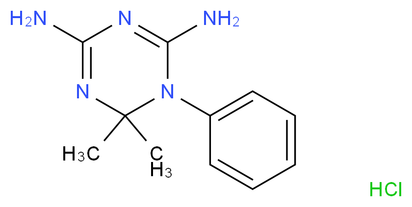 6,6-dimethyl-1-phenyl-1,6-dihydro-1,3,5-triazine-2,4-diamine hydrochloride_分子结构_CAS_63979-37-3)