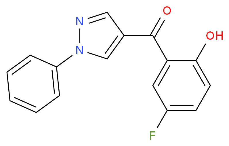 4-fluoro-2-(1-phenyl-1H-pyrazole-4-carbonyl)phenol_分子结构_CAS_288401-60-5