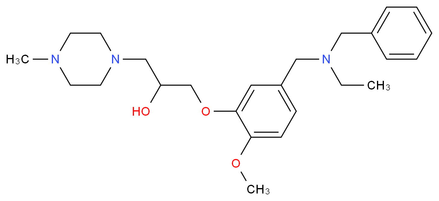 1-(5-{[benzyl(ethyl)amino]methyl}-2-methoxyphenoxy)-3-(4-methyl-1-piperazinyl)-2-propanol_分子结构_CAS_)