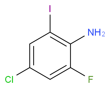 4-氯-2-氟-6-碘苯胺_分子结构_CAS_216393-67-8)