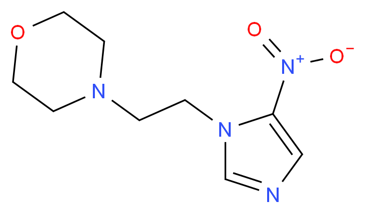 4-[2-(5-nitro-1H-imidazol-1-yl)ethyl]morpholine_分子结构_CAS_6506-37-2