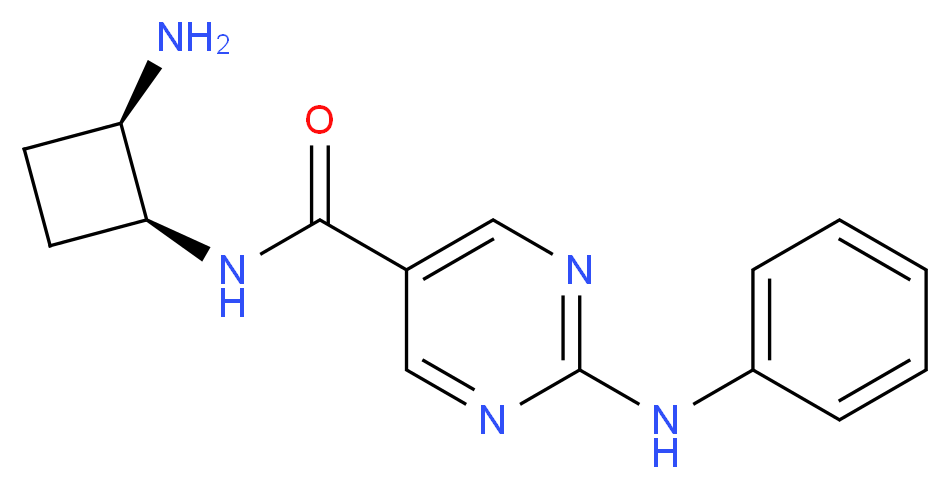 N-[(1S*,2R*)-2-aminocyclobutyl]-2-anilino-5-pyrimidinecarboxamide_分子结构_CAS_)