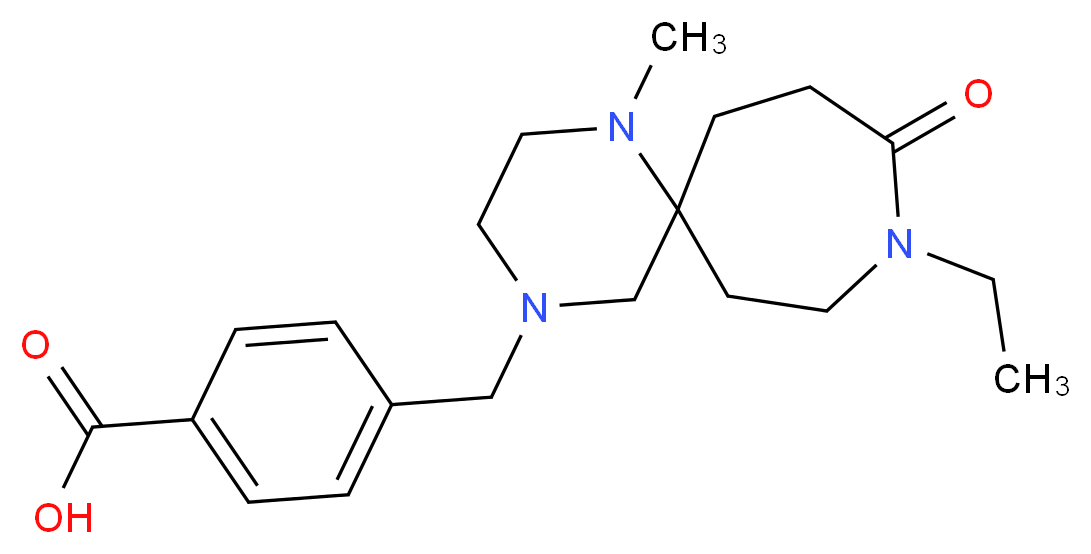 4-[(9-ethyl-1-methyl-10-oxo-1,4,9-triazaspiro[5.6]dodec-4-yl)methyl]benzoic acid_分子结构_CAS_)