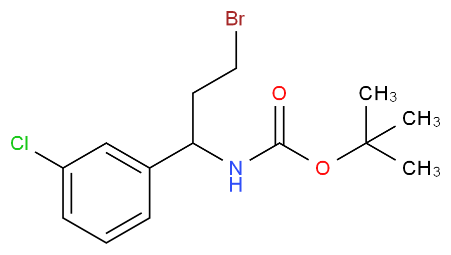 TERT-BUTYL [3-BROMO-1-(3-CHLOROPHENYL)PROPYL]CARBAMATE_分子结构_CAS_284493-67-0)