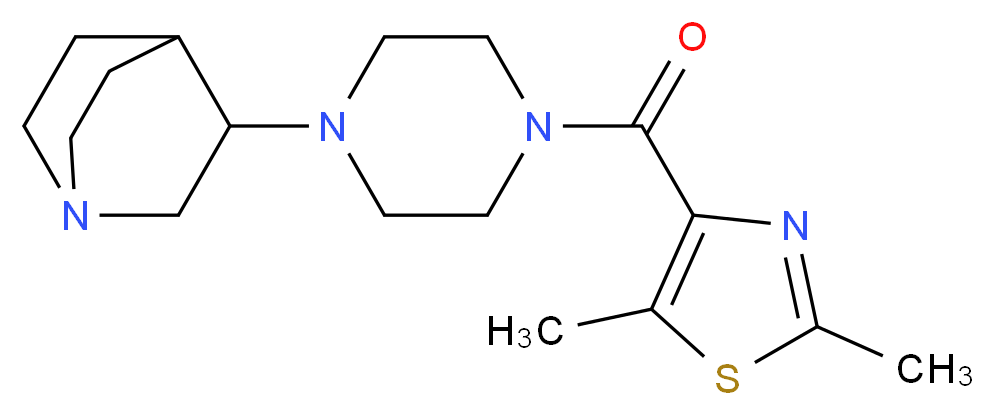 3-{4-[(2,5-dimethyl-1,3-thiazol-4-yl)carbonyl]piperazin-1-yl}quinuclidine_分子结构_CAS_)