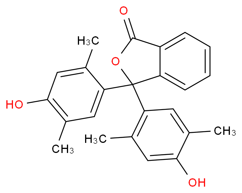 3,3-bis(4-hydroxy-2,5-dimethylphenyl)-1,3-dihydro-2-benzofuran-1-one_分子结构_CAS_50984-88-8