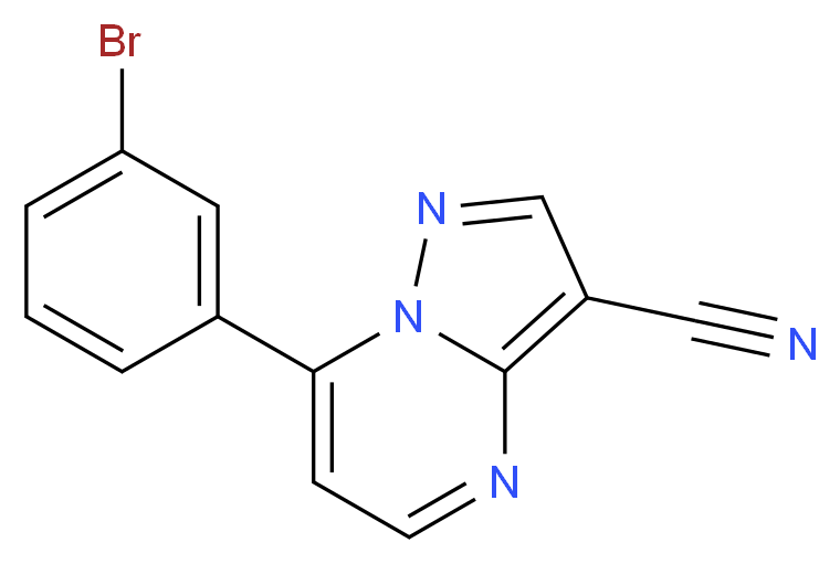 7-(3-Bromophenyl)pyrazolo[1,5-a]pyrimidine-3-carbonitrile_分子结构_CAS_933054-30-9)