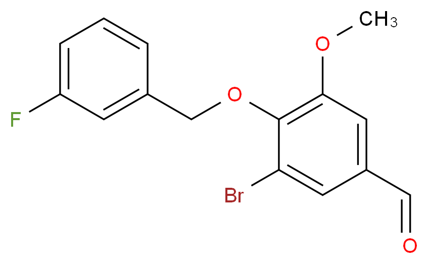 3-bromo-4-[(3-fluorophenyl)methoxy]-5-methoxybenzaldehyde_分子结构_CAS_346459-51-6