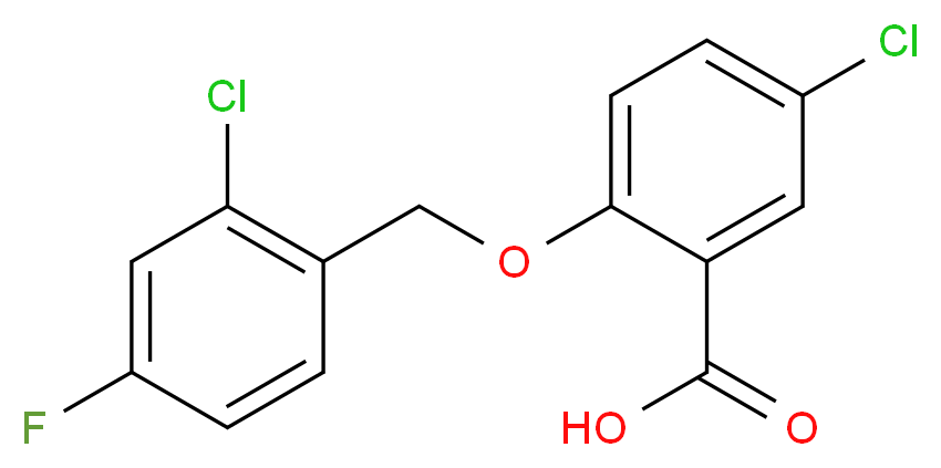 5-Chloro-2-[(2-chloro-4-fluorobenzyl)oxy]-benzoic acid_分子结构_CAS_)