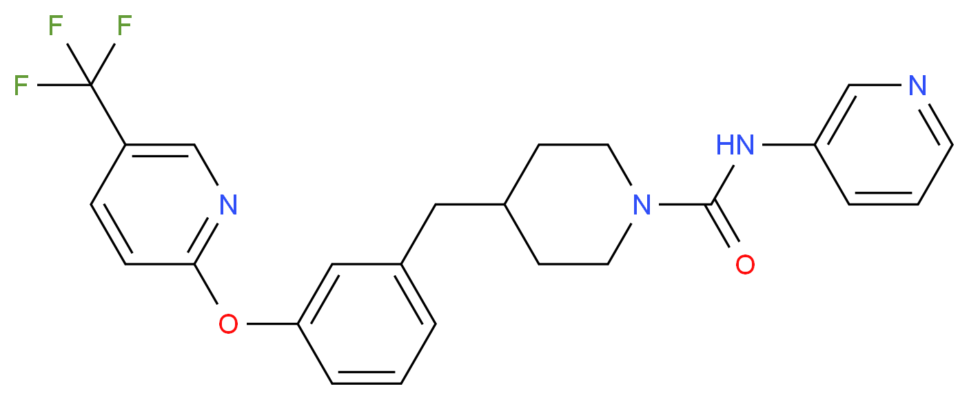 N-(pyridin-3-yl)-4-[(3-{[5-(trifluoromethyl)pyridin-2-yl]oxy}phenyl)methyl]piperidine-1-carboxamide_分子结构_CAS_1196109-52-0