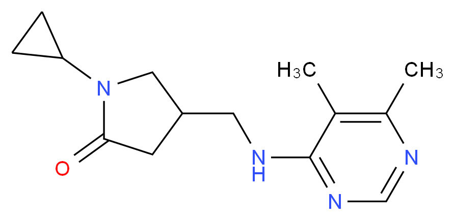 1-cyclopropyl-4-{[(5,6-dimethylpyrimidin-4-yl)amino]methyl}pyrrolidin-2-one_分子结构_CAS_)