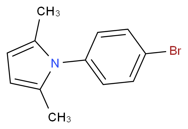 1-(4-Bromo-phenyl)-2,5-dimethyl-1H-pyrrole_分子结构_CAS_5044-24-6)