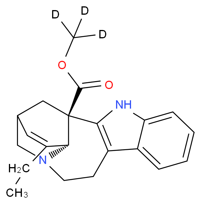 (<sup>2</sup>H<sub>3</sub>)methyl (1R,18R)-17-ethyl-3,13-diazapentacyclo[13.3.1.0<sup>2</sup>,<sup>1</sup><sup>0</sup>.0<sup>4</sup>,<sup>9</sup>.0<sup>1</sup><sup>3</sup>,<sup>1</sup><sup>8</sup>]nonadeca-2(10),4,6,8,16-pentaene-1-carboxylate_分子结构_CAS_133146-02-8