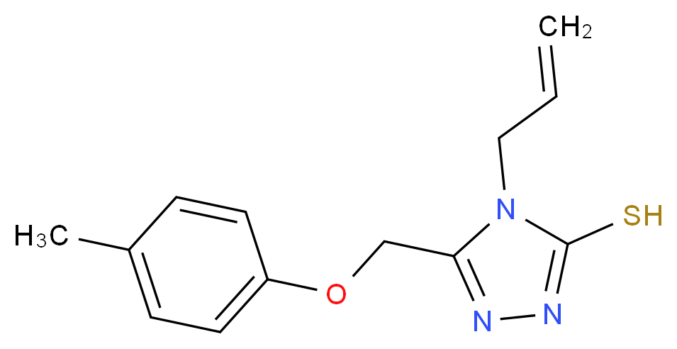 4-Allyl-5-[(4-methylphenoxy)methyl]-4H-1,2,4-triazole-3-thiol_分子结构_CAS_)