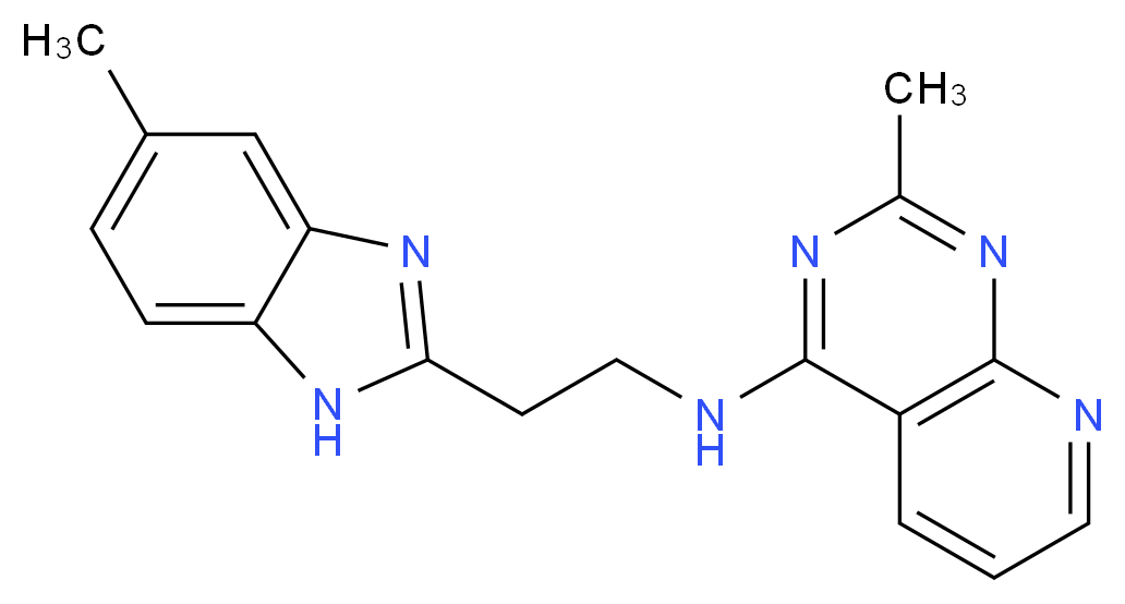 2-methyl-N-[2-(5-methyl-1H-benzimidazol-2-yl)ethyl]pyrido[2,3-d]pyrimidin-4-amine_分子结构_CAS_)