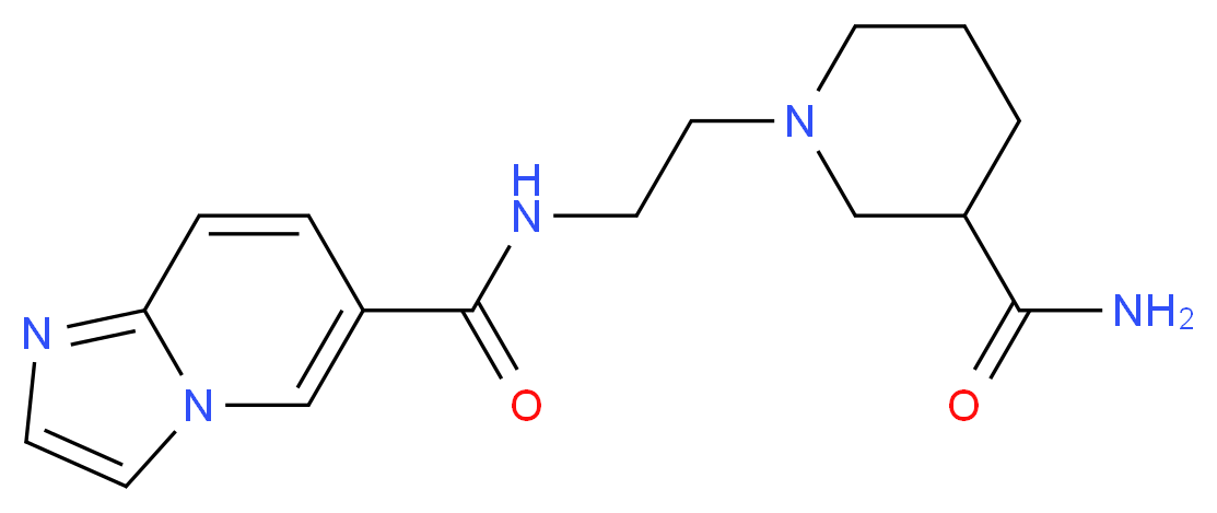 N-{2-[3-(aminocarbonyl)piperidin-1-yl]ethyl}imidazo[1,2-a]pyridine-6-carboxamide_分子结构_CAS_)