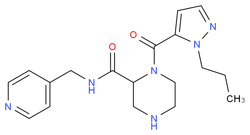 1-[(1-propyl-1H-pyrazol-5-yl)carbonyl]-N-(4-pyridinylmethyl)-2-piperazinecarboxamide_分子结构_CAS_)