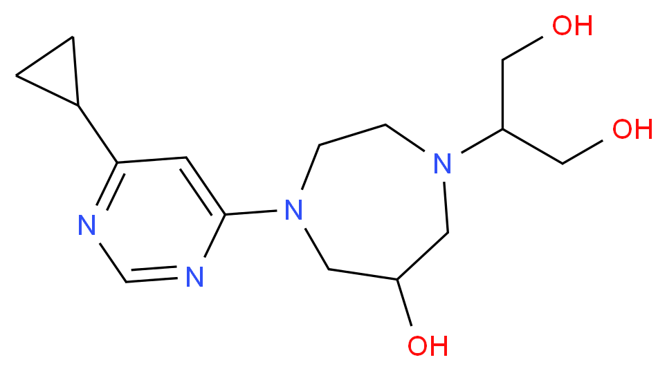 2-[4-(6-cyclopropylpyrimidin-4-yl)-6-hydroxy-1,4-diazepan-1-yl]propane-1,3-diol_分子结构_CAS_)