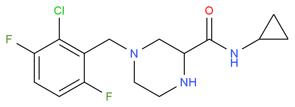 4-(2-chloro-3,6-difluorobenzyl)-N-cyclopropyl-2-piperazinecarboxamide_分子结构_CAS_)