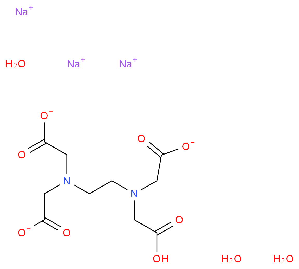 trisodium 2-({2-[bis(carboxylatomethyl)amino]ethyl}(carboxymethyl)amino)acetate trihydrate_分子结构_CAS_65501-25-9