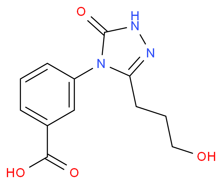 3-[3-(3-hydroxypropyl)-5-oxo-1,5-dihydro-4H-1,2,4-triazol-4-yl]benzoic acid_分子结构_CAS_)