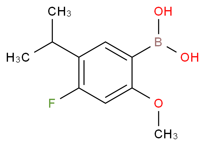(4-Fluoro-5-isopropyl-2-methoxyphenyl)boronic acid_分子结构_CAS_875446-29-0)