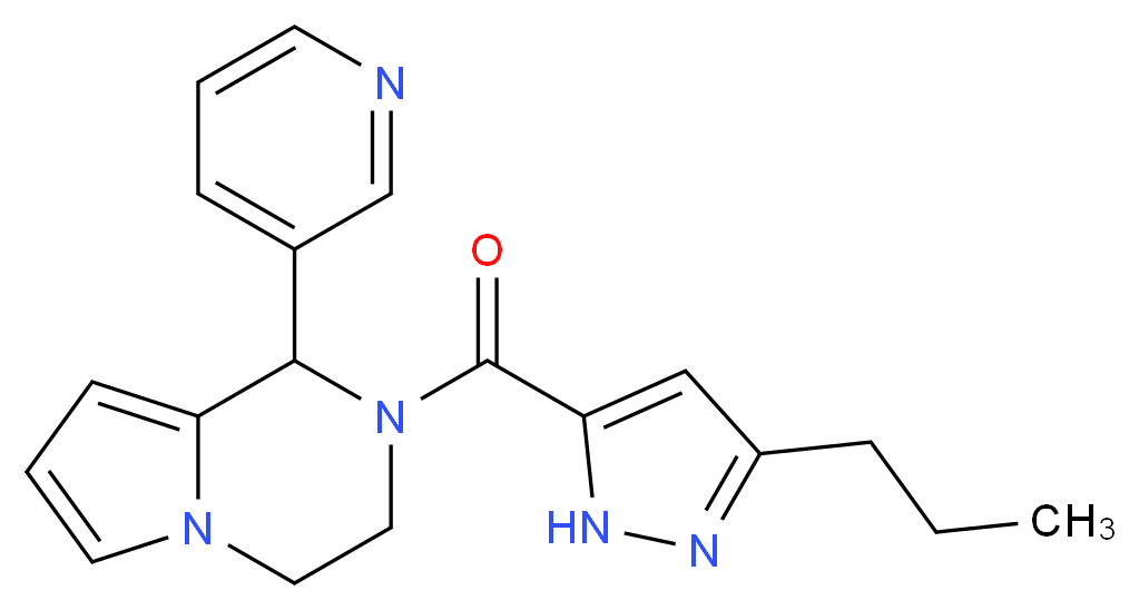 2-[(3-propyl-1H-pyrazol-5-yl)carbonyl]-1-(3-pyridinyl)-1,2,3,4-tetrahydropyrrolo[1,2-a]pyrazine_分子结构_CAS_)