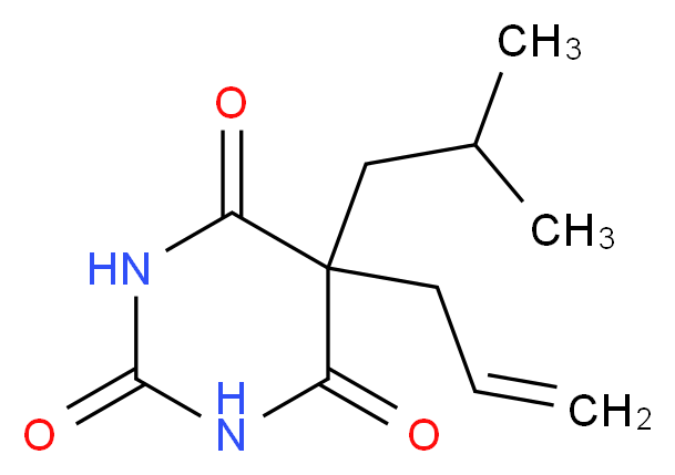 5-(2-methylpropyl)-5-(prop-2-en-1-yl)-1,3-diazinane-2,4,6-trione_分子结构_CAS_77-26-9