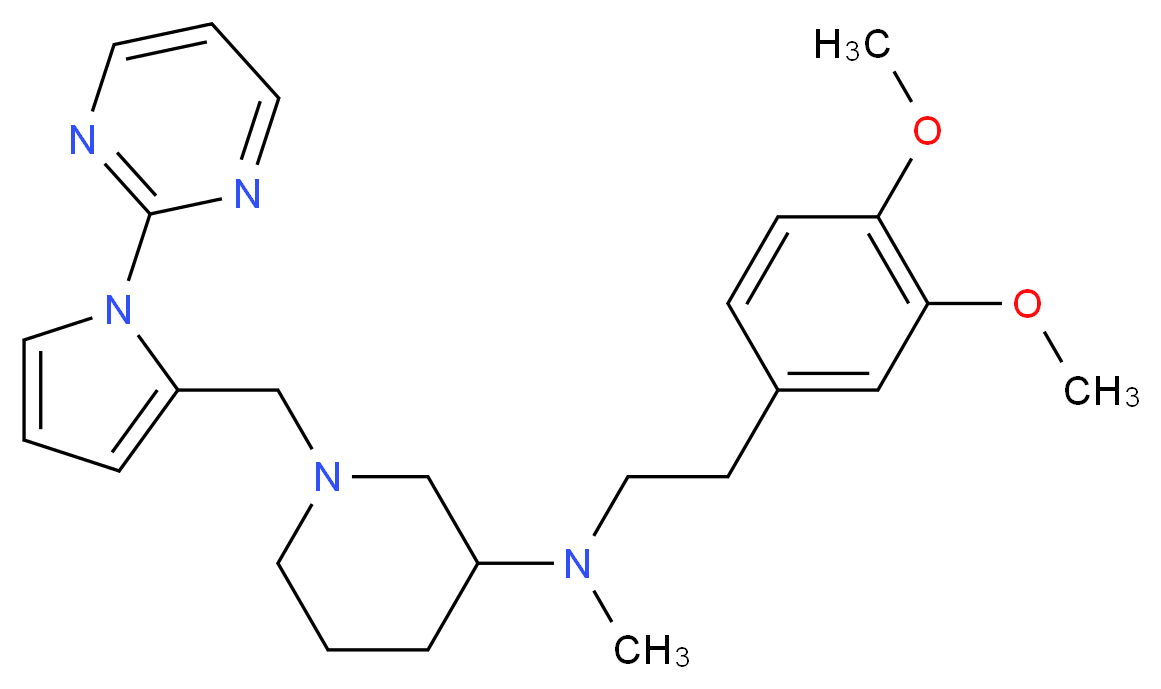 N-[2-(3,4-dimethoxyphenyl)ethyl]-N-methyl-1-{[1-(2-pyrimidinyl)-1H-pyrrol-2-yl]methyl}-3-piperidinamine_分子结构_CAS_)