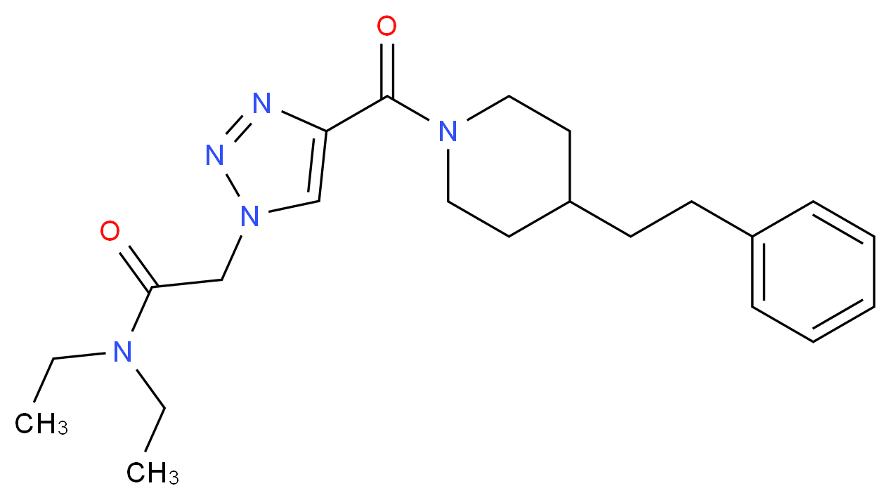 N,N-diethyl-2-(4-{[4-(2-phenylethyl)-1-piperidinyl]carbonyl}-1H-1,2,3-triazol-1-yl)acetamide_分子结构_CAS_)