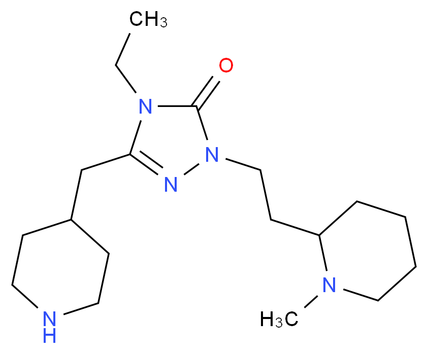 4-ethyl-2-[2-(1-methylpiperidin-2-yl)ethyl]-5-(piperidin-4-ylmethyl)-2,4-dihydro-3H-1,2,4-triazol-3-one_分子结构_CAS_)