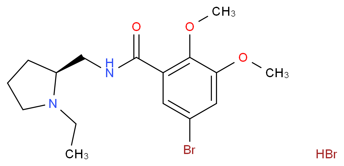 5-bromo-N-{[(2S)-1-ethylpyrrolidin-2-yl]methyl}-2,3-dimethoxybenzamide hydrobromide_分子结构_CAS_107188-92-1