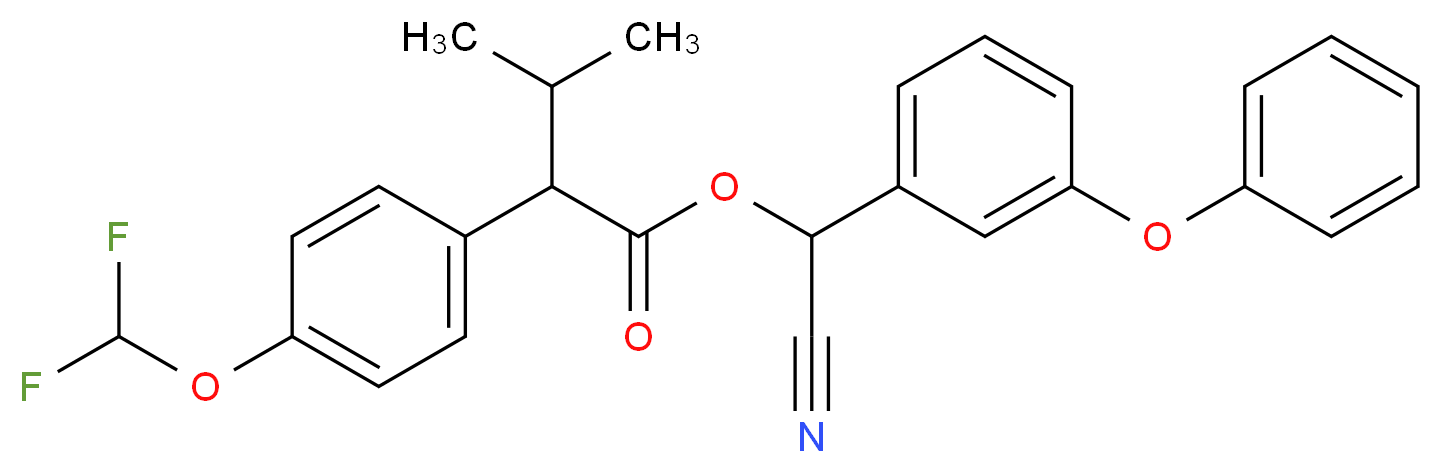 cyano(3-phenoxyphenyl)methyl 2-[4-(difluoromethoxy)phenyl]-3-methylbutanoate_分子结构_CAS_70124-77-5