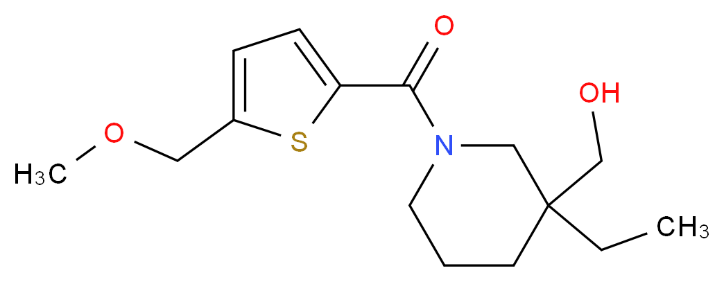(3-ethyl-1-{[5-(methoxymethyl)-2-thienyl]carbonyl}-3-piperidinyl)methanol_分子结构_CAS_)
