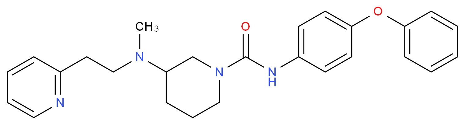 3-{methyl[2-(2-pyridinyl)ethyl]amino}-N-(4-phenoxyphenyl)-1-piperidinecarboxamide_分子结构_CAS_)