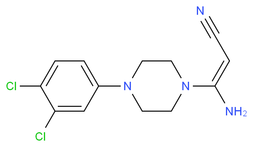 3-Amino-3-[4-(3,4-dichlorophenyl)piperazino]-acrylonitrile_分子结构_CAS_)