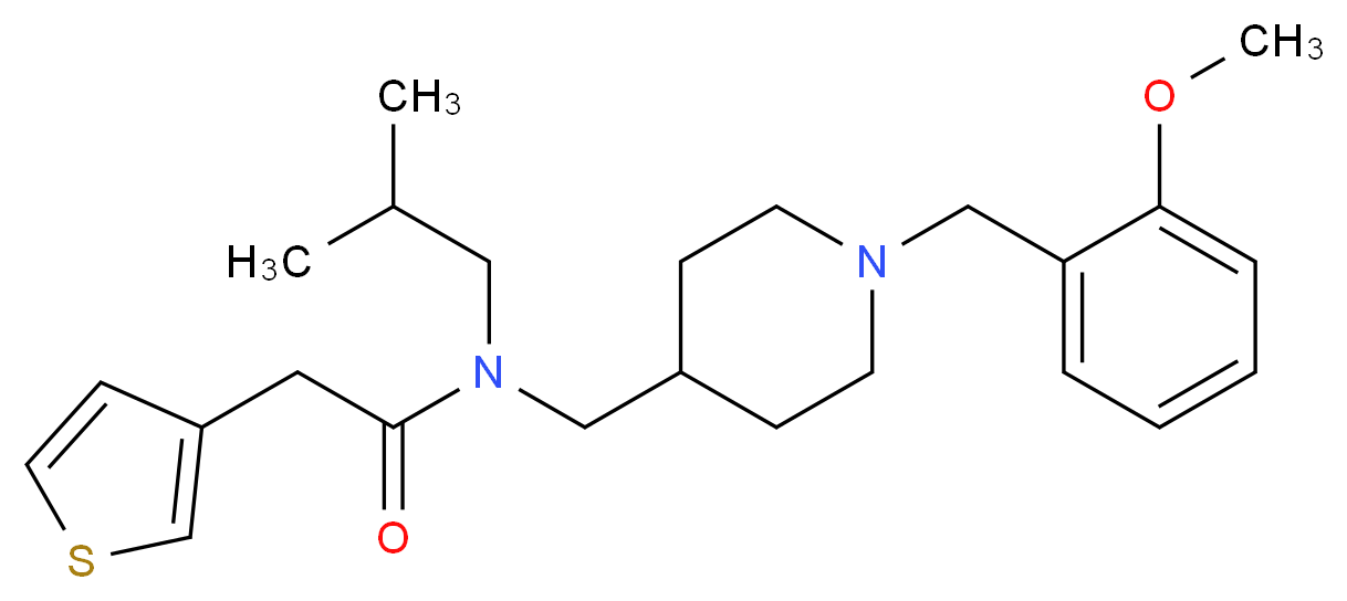 N-isobutyl-N-{[1-(2-methoxybenzyl)-4-piperidinyl]methyl}-2-(3-thienyl)acetamide_分子结构_CAS_)